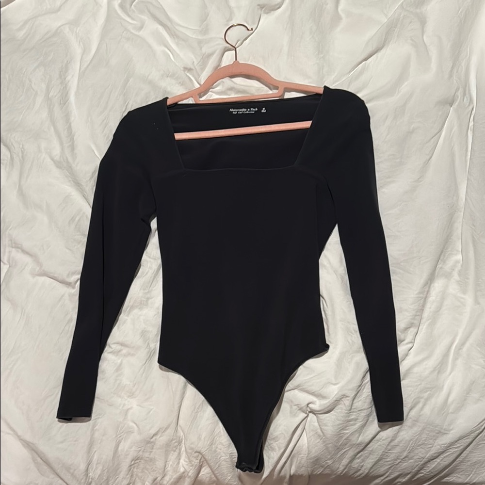 Abercrombie & Fitch Black Square Neck Bodysuit medium